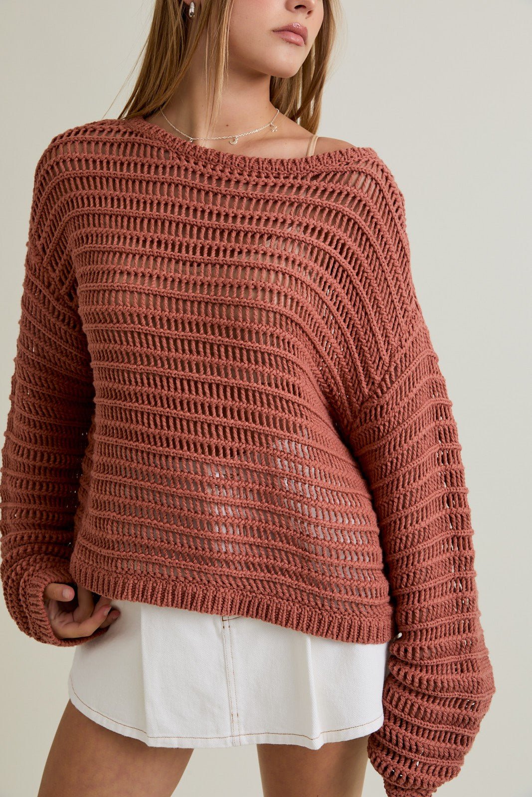 The Isla Open Knit Sweater - MTT Collective