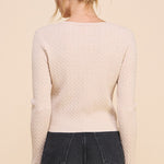The Lila Cable Knit V - Neck Sweater - MTT Collective