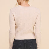 The Lila Cable Knit V - Neck Sweater - MTT Collective