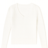 The Lila Cable Knit V - Neck Sweater - MTT Collective