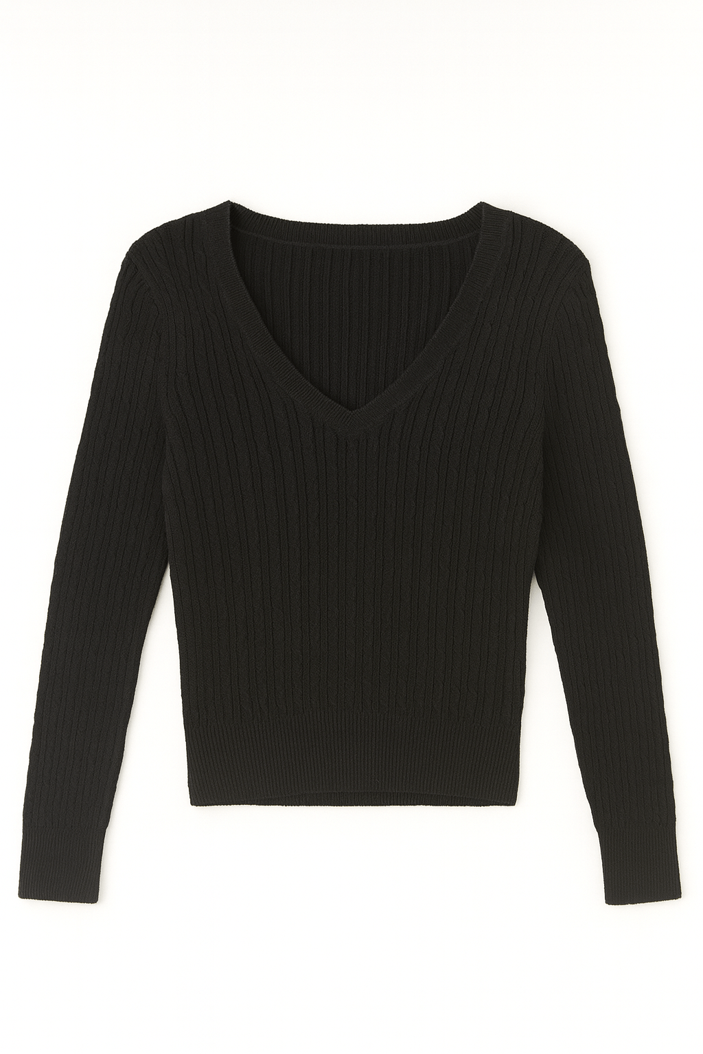 The Lila Cable Knit V - Neck Sweater - MTT Collective