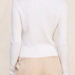 The Lila Cable Knit V - Neck Sweater - MTT Collective