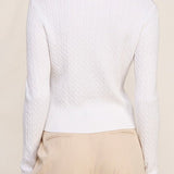 The Lila Cable Knit V - Neck Sweater - MTT Collective