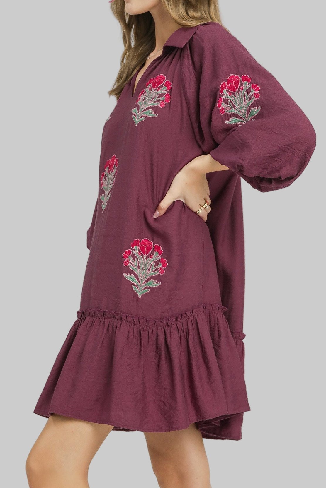 The Maribel Embroidered Ruffle Dress - MTT Collective