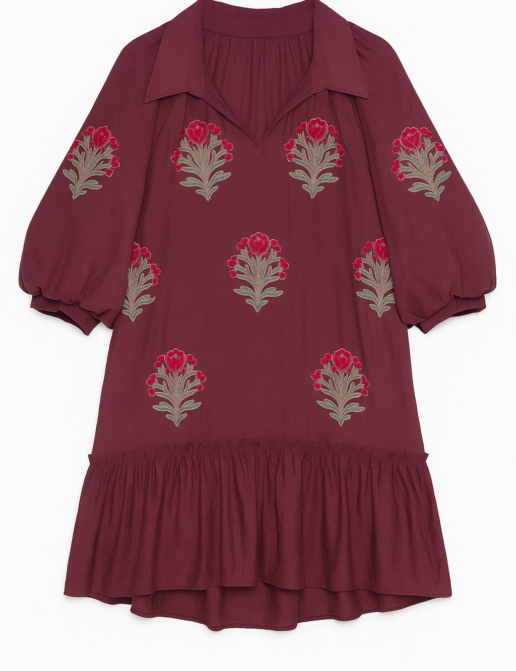 The Maribel Embroidered Ruffle Dress - MTT Collective