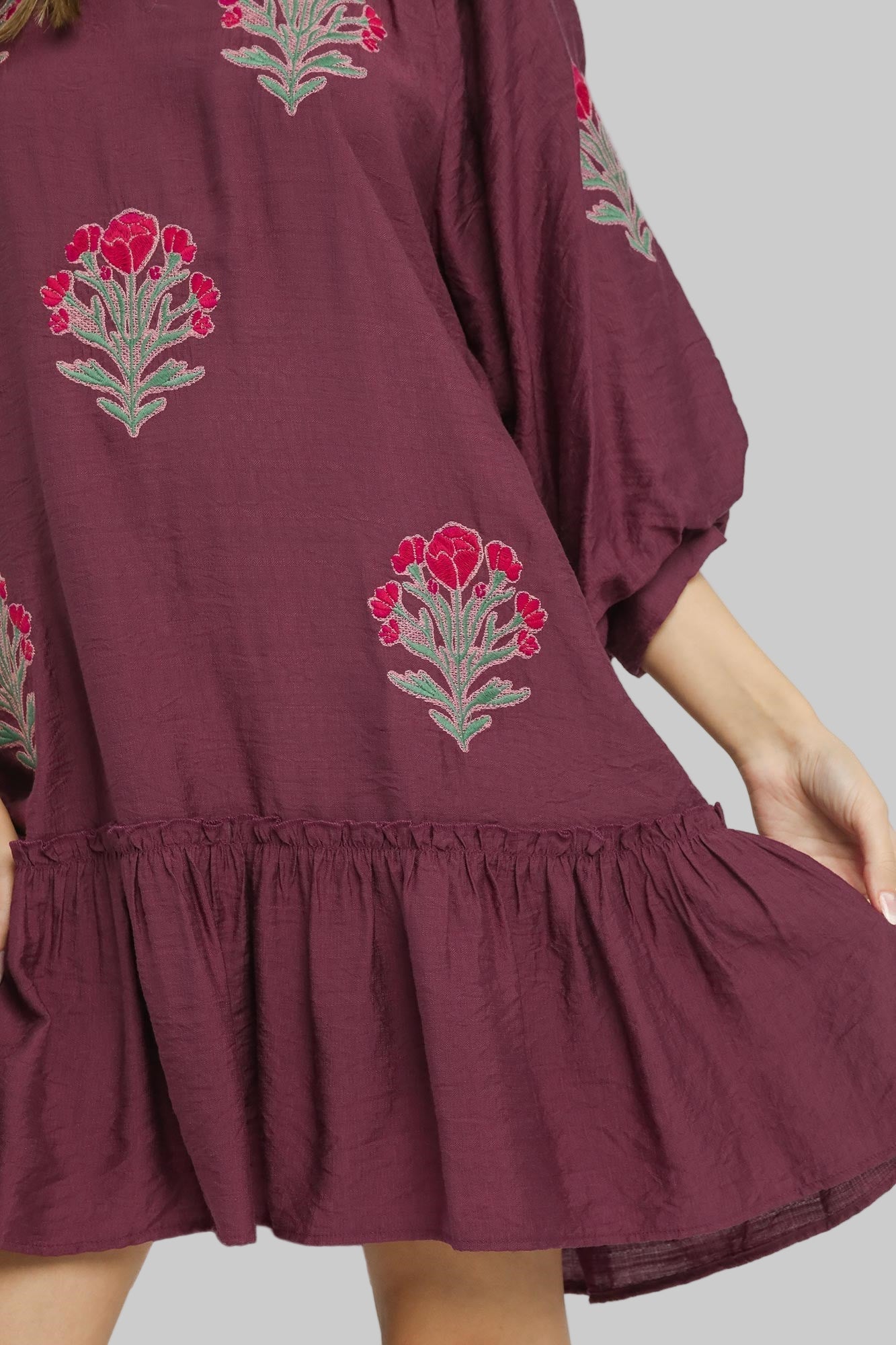 The Maribel Embroidered Ruffle Dress - MTT Collective