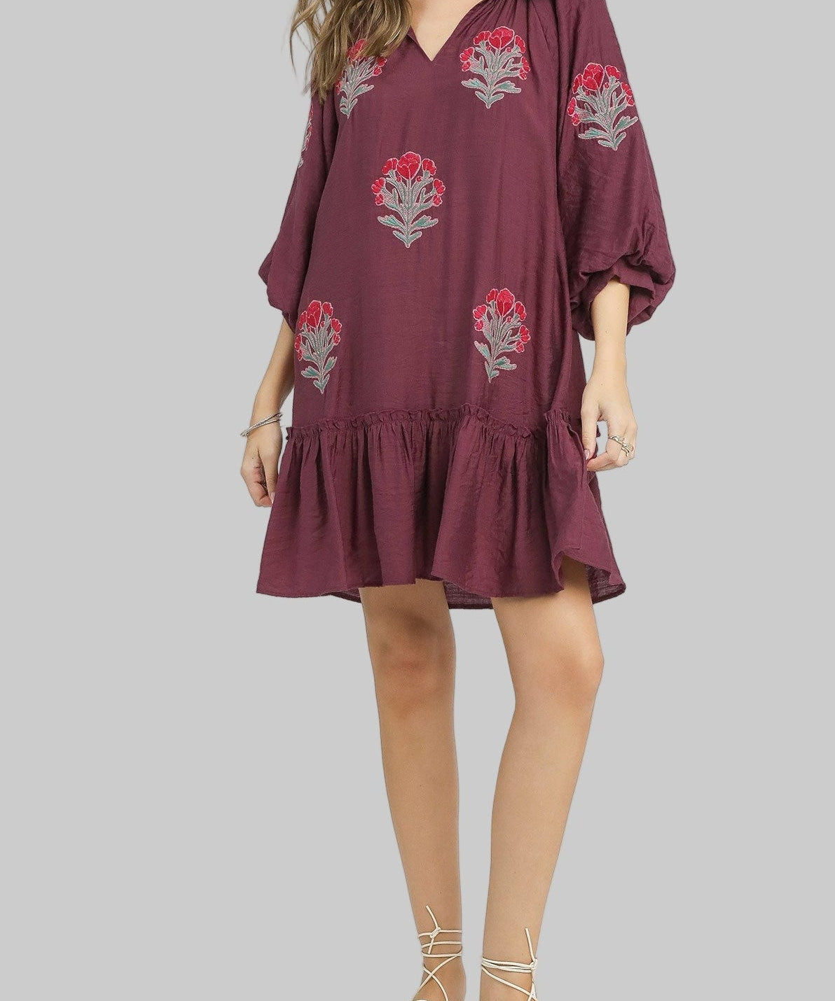 The Maribel Embroidered Ruffle Dress - MTT Collective