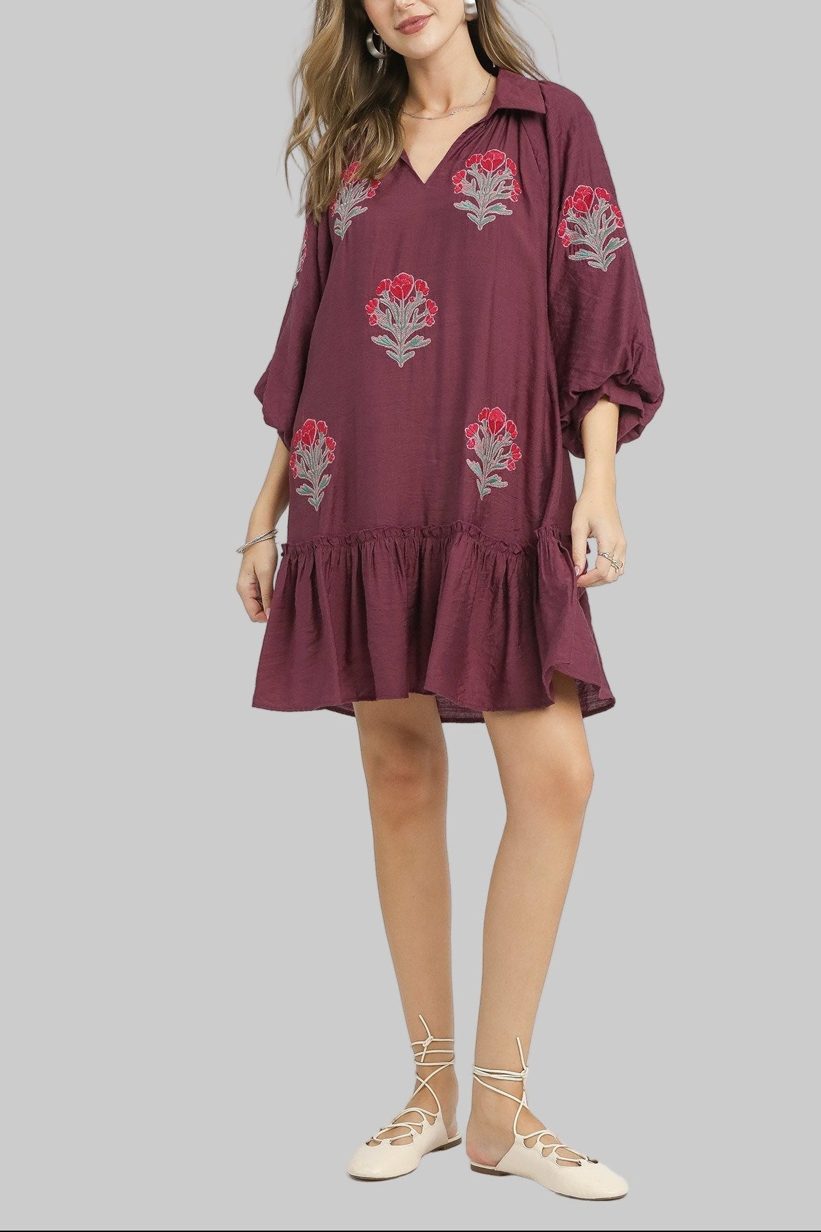 The Maribel Embroidered Ruffle Dress - MTT Collective