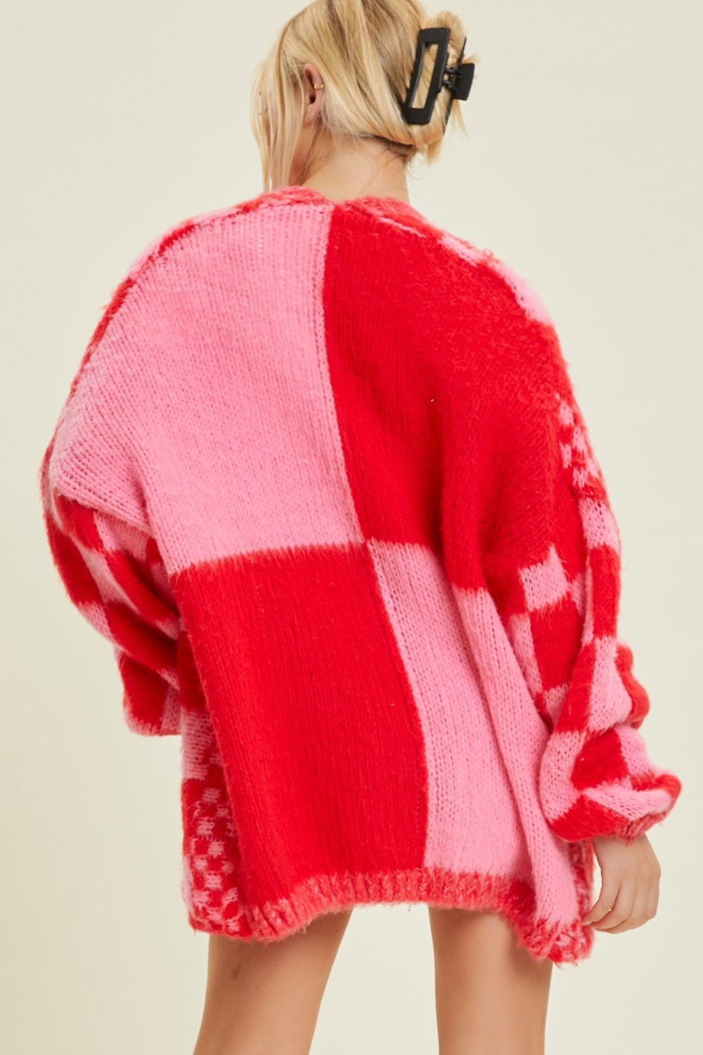 The Marlowe Checkered Oversized Knit Cardigan - MTT Collective