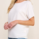 The Mila Variegated Rib Short Sleeve Top - MTT Collective