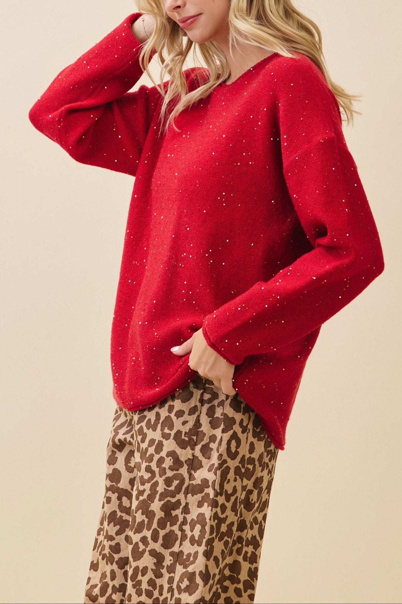 The Noelle Glitter Knit Sweater - MTT Collective