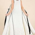 The Nova Contrast Tie Maxi Sleeveless Cardigan - MTT Collective