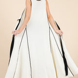 The Nova Contrast Tie Maxi Sleeveless Cardigan - MTT Collective