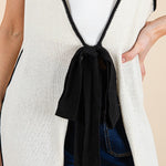 The Nova Contrast Tie Maxi Sleeveless Cardigan - MTT Collective