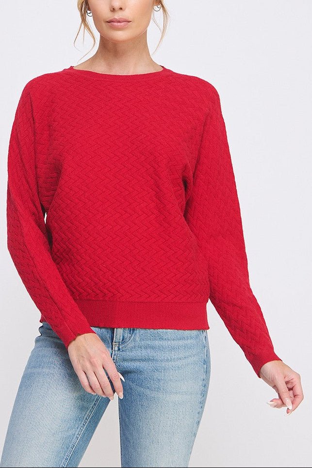 The Remy Herringbone Dolman Sweater - MTT Collective