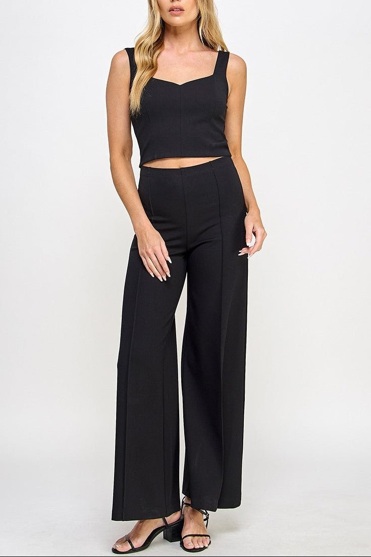 The Rowan High Waist Ponte Wide Leg Pants - MTT Collective