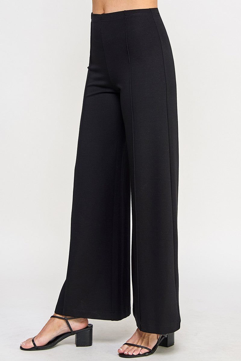 The Rowan High Waist Ponte Wide Leg Pants - MTT Collective