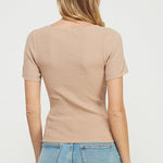 The Sophie Square - Neck Rib Knit Tee - MTT Collective