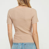 The Sophie Square - Neck Rib Knit Tee - MTT Collective