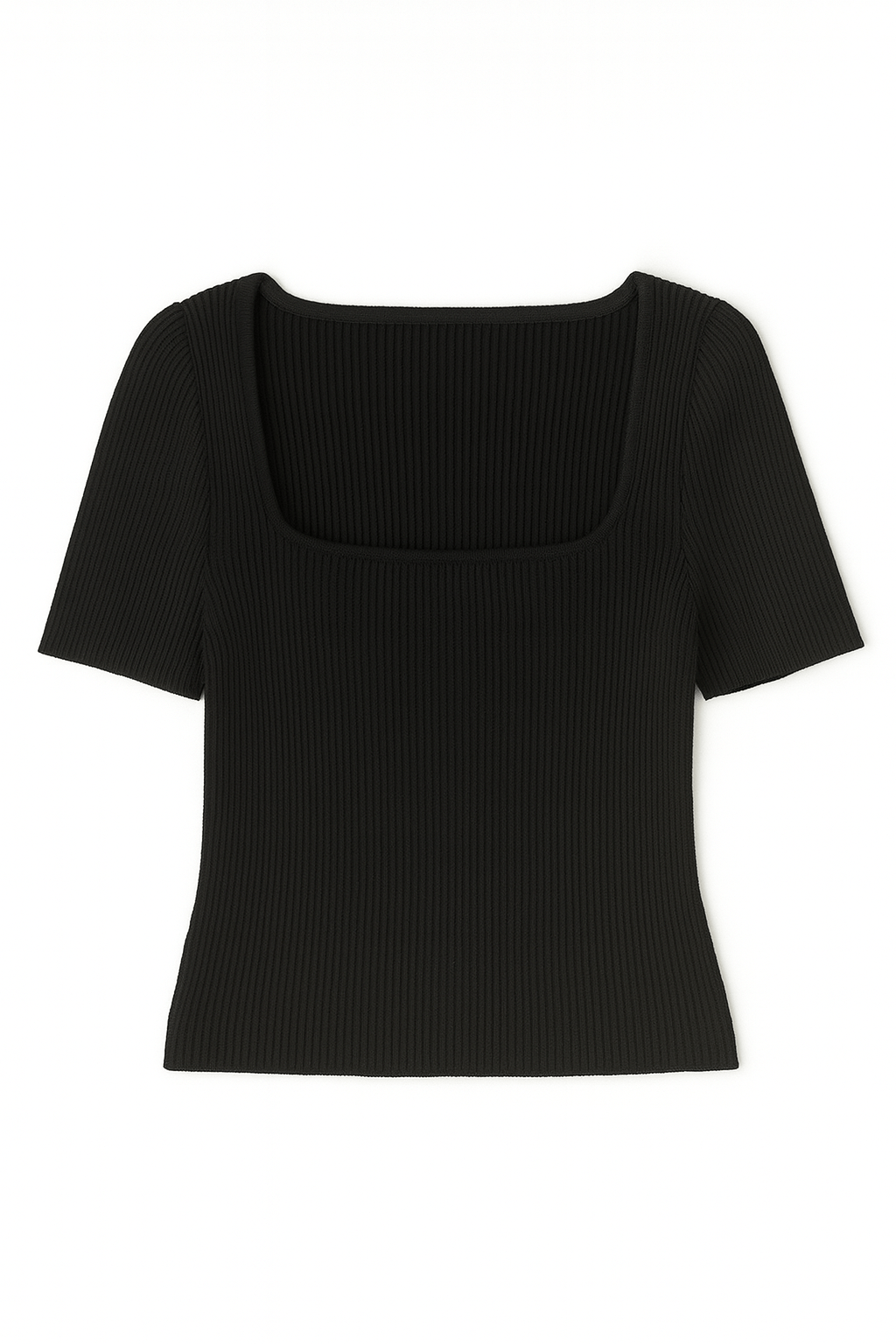 The Sophie Square - Neck Rib Knit Tee - MTT Collective