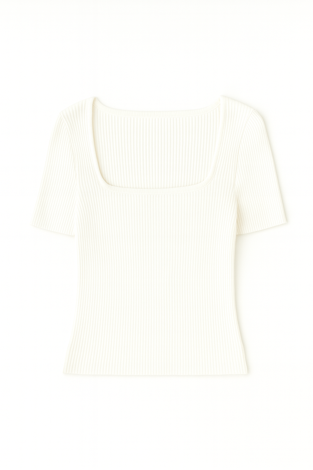 The Sophie Square - Neck Rib Knit Tee - MTT Collective