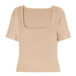 The Sophie Square - Neck Rib Knit Tee - MTT Collective