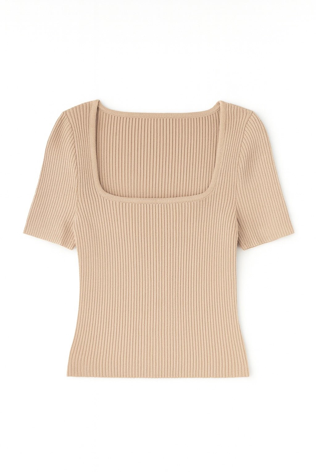 The Sophie Square - Neck Rib Knit Tee - MTT Collective