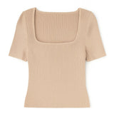 The Sophie Square - Neck Rib Knit Tee - MTT Collective
