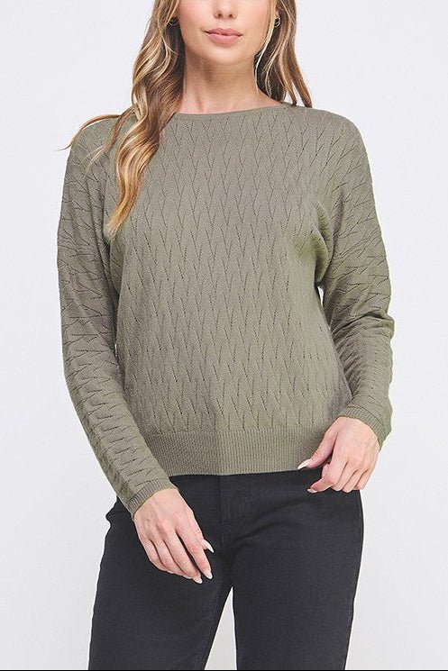 The Sutton Cable Knit Dolman Sweater - MTT Collective