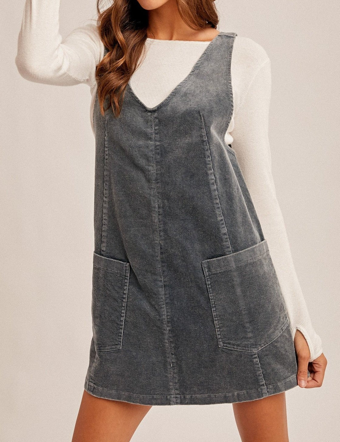 Thea Corduroy Pinafore Dress - MTT Collective