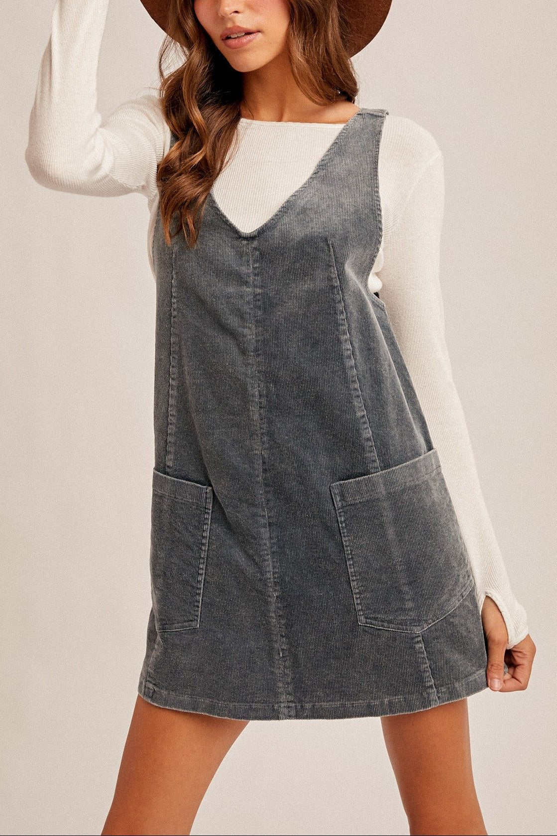 Thea Corduroy Pinafore Dress - MTT Collective
