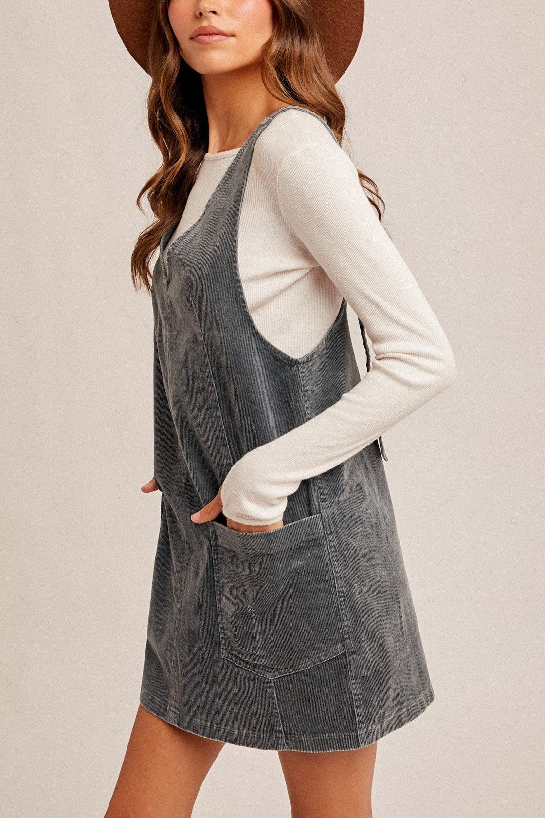 Thea Corduroy Pinafore Dress - MTT Collective