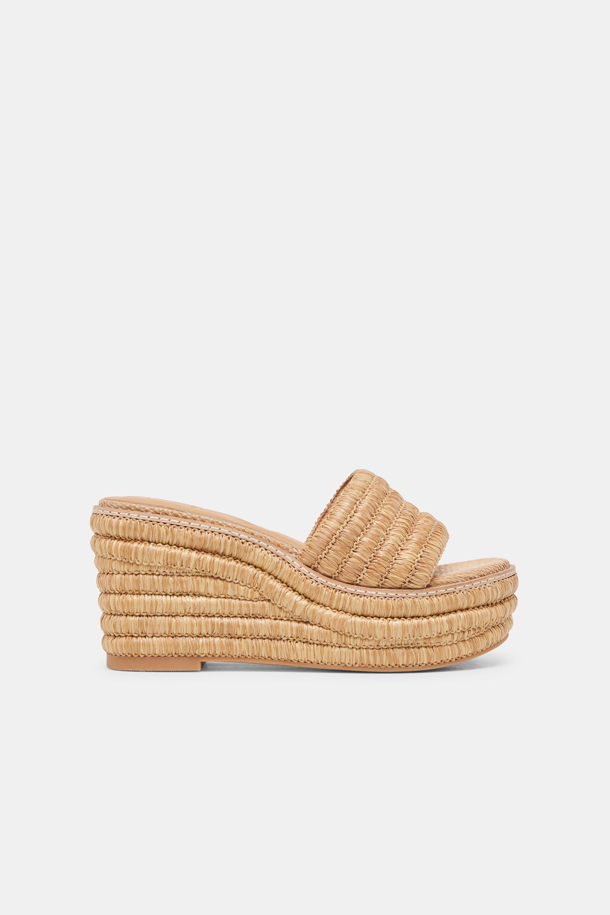 Dolce Vita Throne raffia platform wedge sandal