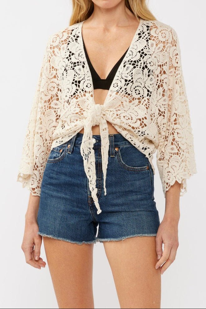 Tidal Wave Crochet Kimono Top - MTT Collective