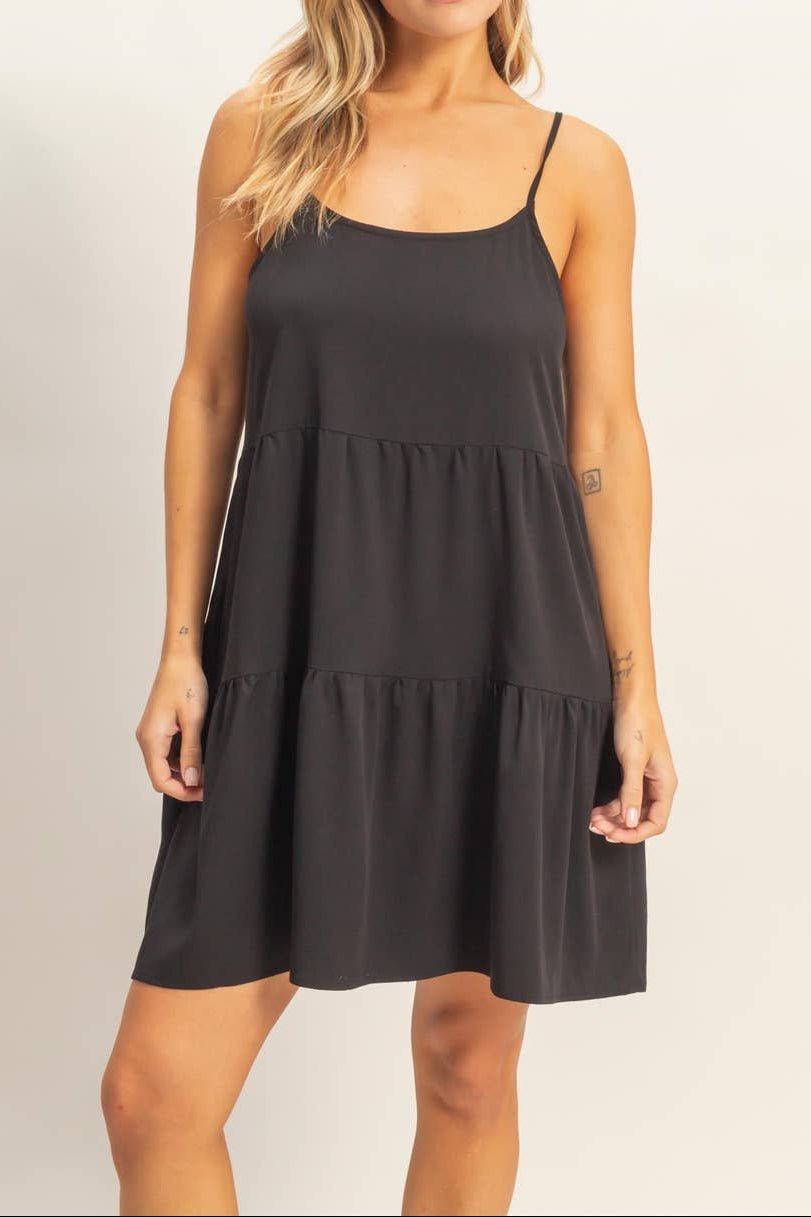 Tiered Spaghetti Strap Mini Dress - MTT Collective