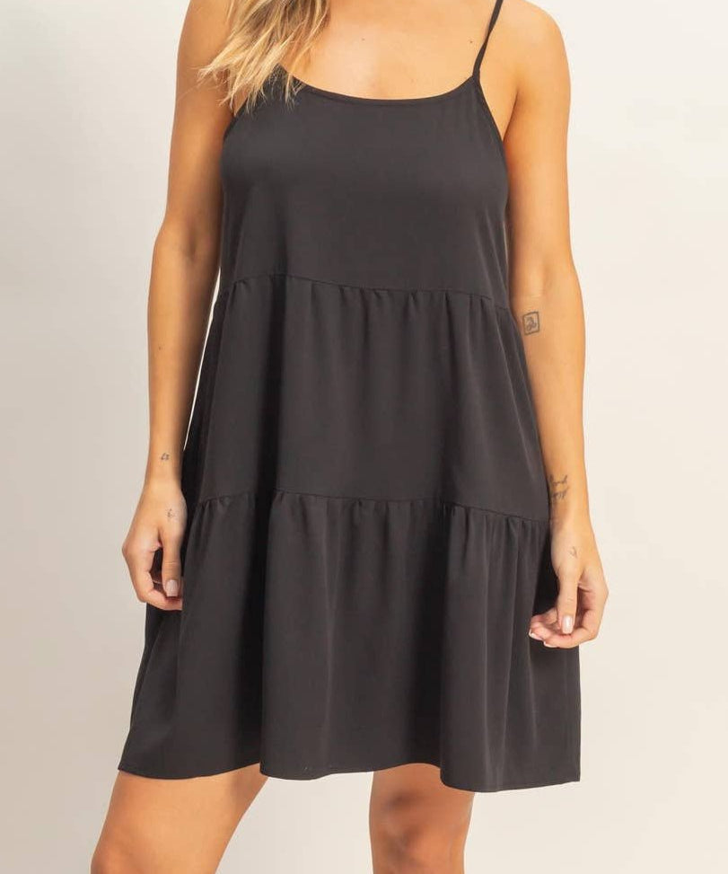 Tiered Spaghetti Strap Mini Dress - MTT Collective