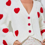 Tory Knitted Cardigan With Bubble Heart Detail - MTT Collective
