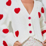 Tory Knitted Cardigan With Bubble Heart Detail - MTT Collective