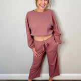 Tour Waffle Knit Cropped Lounge Pants - MTT Collective