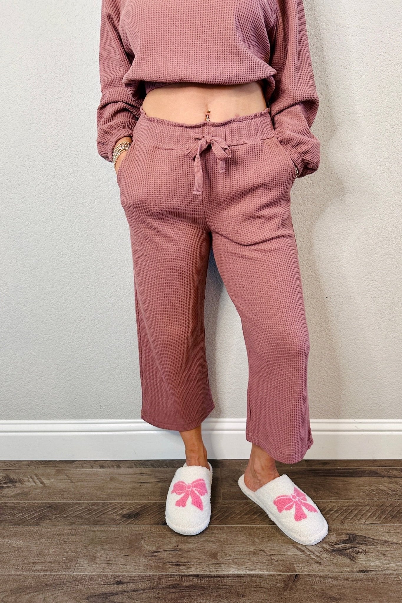 Tour Waffle Knit Cropped Lounge Pants - MTT Collective
