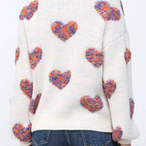 Tracie Textured Heart Pattern Detail Sweater - MTT Collective