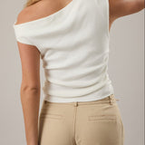Trinity Asymmetrical Neck Sweater Top - MTT Collective