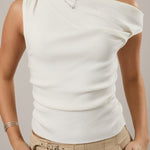 Trinity Asymmetrical Neck Sweater Top - MTT Collective