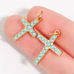 Turquoise Stone Cross Charm - MTT Collective
