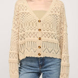 Twyla Button Down Crochet Knit Cardigan - MTT Collective