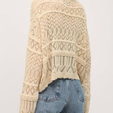 Twyla Button Down Crochet Knit Cardigan - MTT Collective