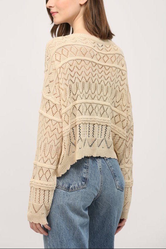 Twyla Button Down Crochet Knit Cardigan - MTT Collective