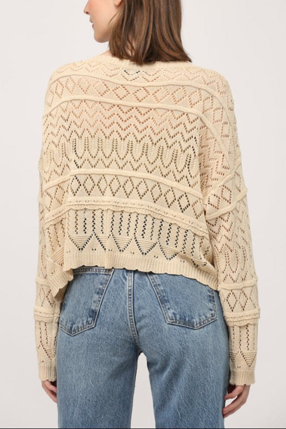 Twyla Button Down Crochet Knit Cardigan - MTT Collective