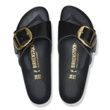 Madrid Big Buckle Natural Leather Patent Sandal