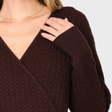 Pointelle Surplice Sweater